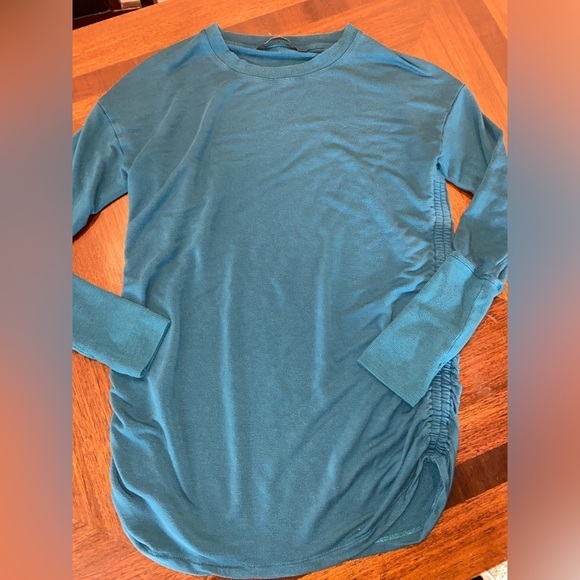 Woman’s size small teal athleta sweater with ruched - Picture 1 of 2